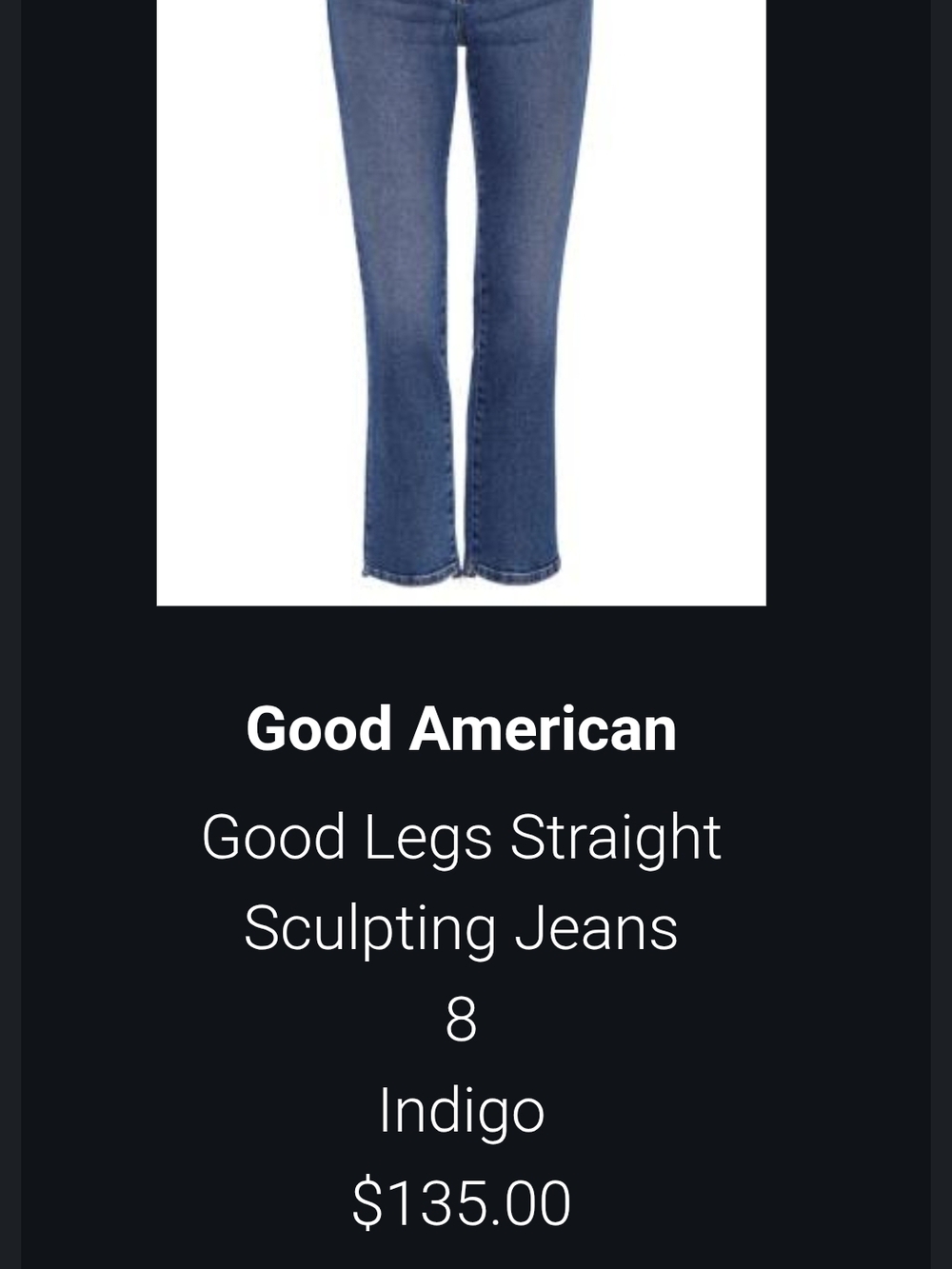 Good American Good Legs Straight Leg Jeans in Indigo Blue